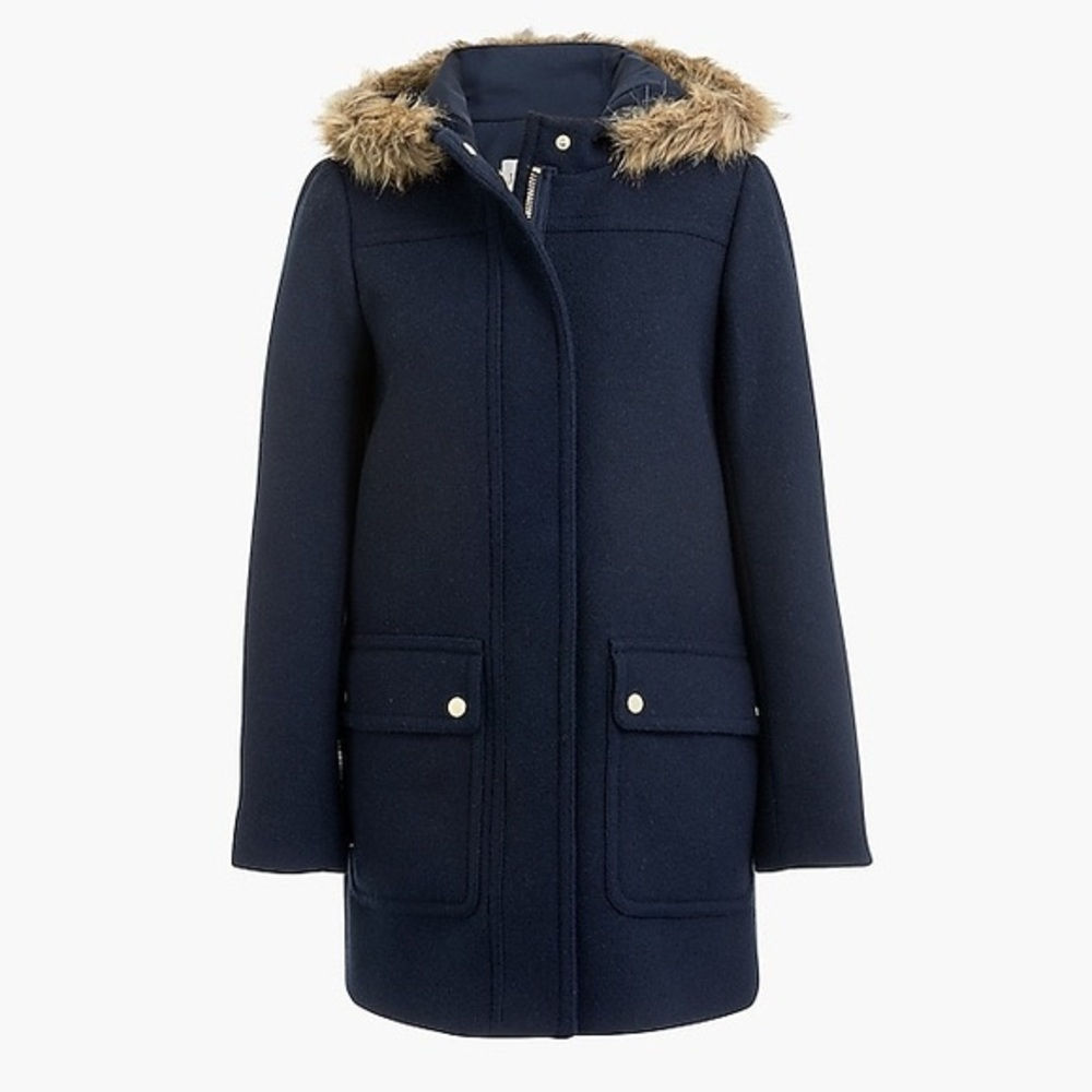 J.Crew Factory Navy Vail Wool Parka